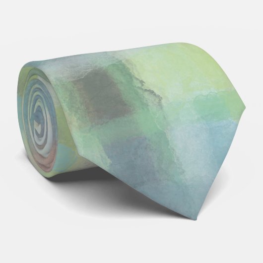 Tartan plaid moderne pastel groen blauw grijs beig stropdas (Opgerold)