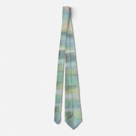 Tartan plaid moderne pastel groen blauw grijs beig stropdas (Achterkant)