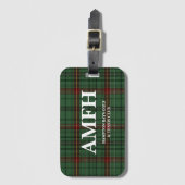 Tartan Plaid Monogram Golf Bagagelabel (Voorkant (verticaal))