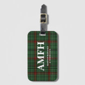 Tartan-Plaid Monogram Golf Bagagelabel (Voorkant (verticaal))