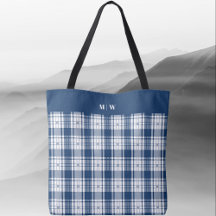 Tartan Plaid - Navy Blauw en Wit