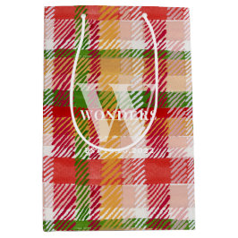 Tartan Plaid Op Maat Gemaakt Monogram Buiten Evene Medium Cadeauzakje