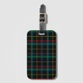 Tartan plaid patroon, groen en rood, bagagelabel (Voorkant (verticaal))