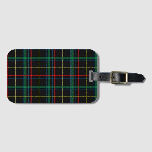 Tartan plaid patroon, groen en rood, bagagelabel (Voorkant (horizontaal))