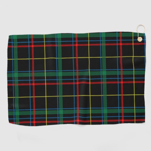 Tartan plaid patroon, groen en rood, golfhanddoek (Horizontaal)