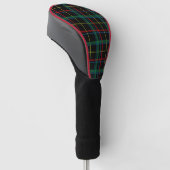 Tartan plaid patroon, groen en rood, golfheadcover (Schuin)