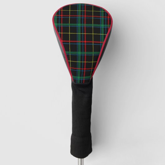 Tartan plaid patroon, groen en rood, golfheadcover (Voorkant)