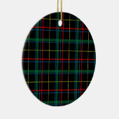 Tartan plaid patroon, groen en rood, keramisch ornament (Rechts)