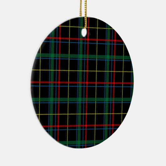 Tartan plaid patroon, groen en rood, keramisch ornament (Rechts)