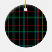 Tartan plaid patroon, groen en rood, keramisch ornament (Achterkant)