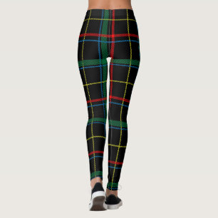 Tartan plaid patroon, groen en rood, leggings