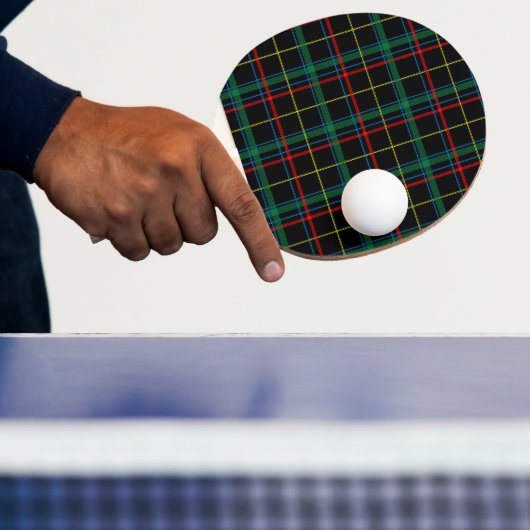 Tartan plaid patroon, groen en rood, tafeltennisbatje (Insitu)