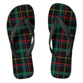 Tartan plaid patroon, groen en rood, teenslippers (Voetbed)
