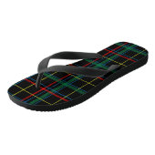 Tartan plaid patroon, groen en rood, teenslippers (Schuin)