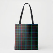 Tartan plaid patroon, groen en rood, tote bag (Voorkant)