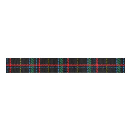 Tartan Plaid Patroon, Groen, Grosgrain Lint (Voorkant)