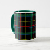 Tartan Plaid Patroon, Groen, Mok (Voorkant links)