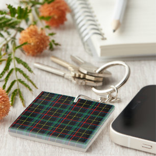Tartan plaid patroon, groen, sleutelhanger