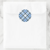 Tartan Plaid Pattern Collectie - Blauw - 02 Ronde Sticker (Tas)