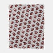 Tartan Plaid Paw Prints op grijs Fleece Deken (Voorkant)