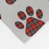 Tartan Plaid Paw Prints op grijs Fleece Deken (Hoek)