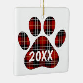 Tartan Plaid Pawprint Keramisch Ornament (Rechts)