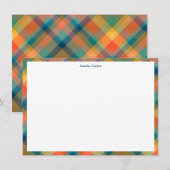 Tartan Plaid Personalized Stationery Name Holiday Bedankkaart (Voorkant / Achterkant)