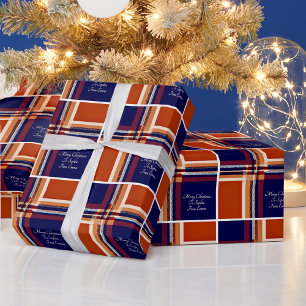 Tartan plaid persoonlijke boodschap Kerst Cadeaupapier