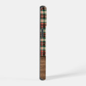 Tartan Plaid Phone Case with Wood Monogram iPhone 15 Case (Rechterkant)