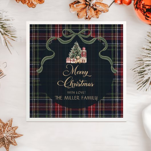 Tartan Plaid Preppy Christmas Party Napkins Servet