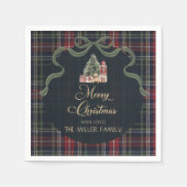 Tartan Plaid Preppy Christmas Party Napkins Servet (Voorkant)