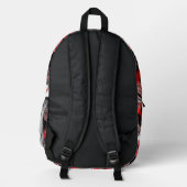 Tartan Plaid Red and Black Backpack Bedrukte Rugzak (Achterkant)