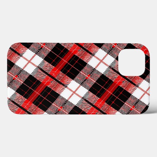 Tartan Plaid Red and Black iPhone / iPad case (Achterkant (horizontaal))