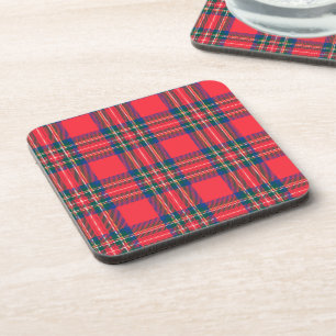 Tartan Plaid Red Classic Feestelijke Kerstvakantie Bier Onderzetter