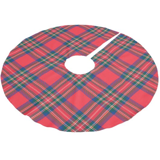 Tartan Plaid Red Classic Feestelijke Kerstvakantie Kerstboom Rok (Gekanteld)