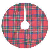 Tartan Plaid Red Classic Feestelijke Kerstvakantie Kerstboom Rok (Voorkant)