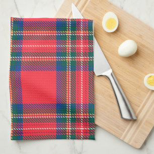 Tartan Plaid Red Classic Feestelijke Kerstvakantie Theedoek