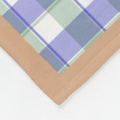 Tartan plaid reindeer snowman blue beige name fleece deken (Hoek)