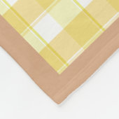 Tartan plaid reindeer snowman yellow beige name fleece deken (Hoek)