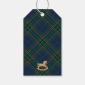 Tartan Plaid Rocking Horse Baby Shower Favors Cadeaulabel (Achterkant)