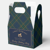 Tartan Plaid Rocking Horse Birthday Favor Box Bedankdoosjes (Geopend)