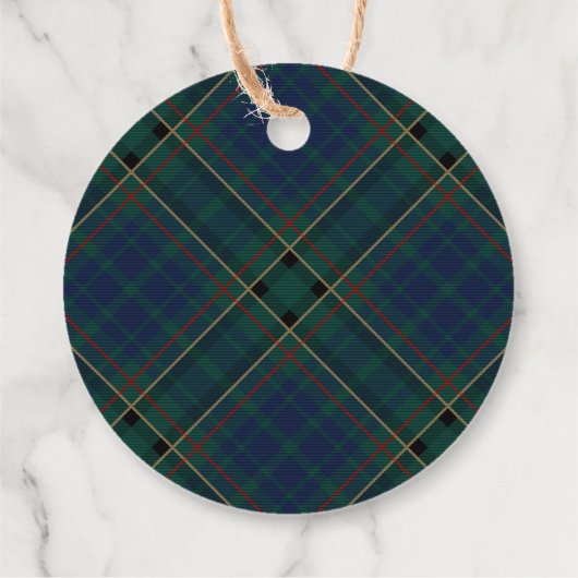 Tartan Plaid Rocking Horse Birthday Party Circle Bedankjes Labels (Achterkant)