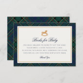 Tartan Plaid Rocking Horse Books for Baby Card Informatiekaartje (Voorkant / Achterkant)