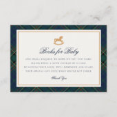 Tartan Plaid Rocking Horse Books for Baby Card Informatiekaartje (Voorkant)
