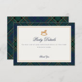 Tartan Plaid Rocking Horse Details Insert Card Informatiekaartje (Voorkant / Achterkant)