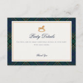 Tartan Plaid Rocking Horse Details Insert Card Informatiekaartje (Voorkant)