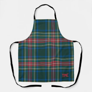 Tartan Plaid Rode INITIALEN Feestelijke Classic Va Schort