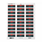 Tartan Plaid Rode Kerst Adres Etiket (Full Sheet)