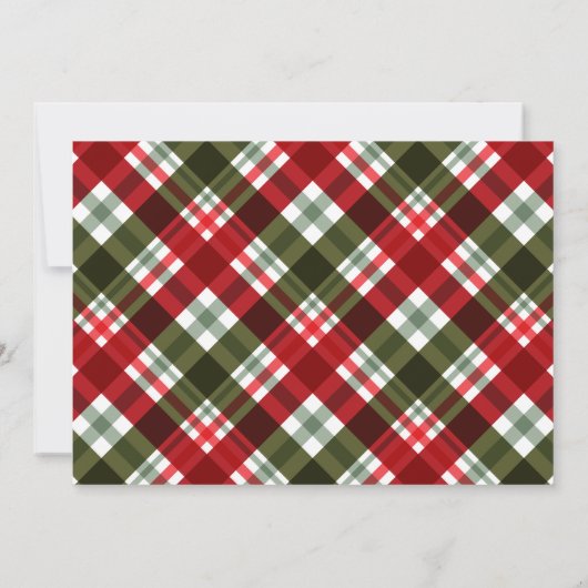 Tartan Plaid Rode Kerst Party uitnodiging (Achterkant)