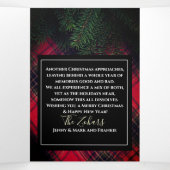 Tartan Plaid Rood Gepersonaliseerd Wit Script Drieluik Wenskaart (Binnenkant midden)